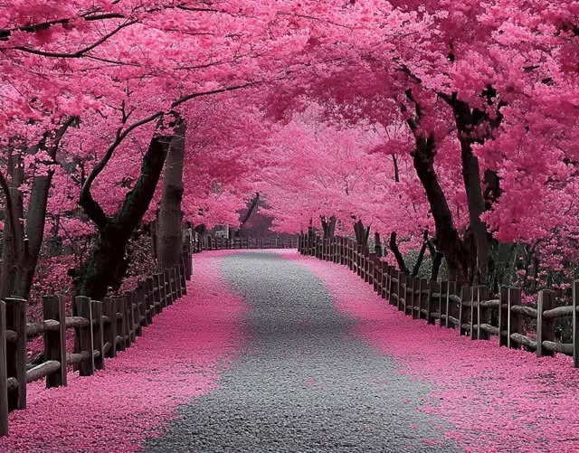 Canopy of Cherry Blossom Flowers